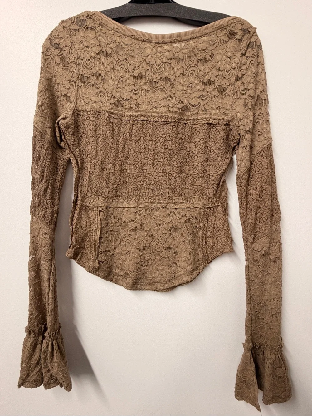Free People Lace Layering Long Sleeve in Dutch Cocoa